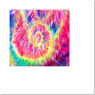 Abstract Rainbow Tie-Dye Texture Posters and Art